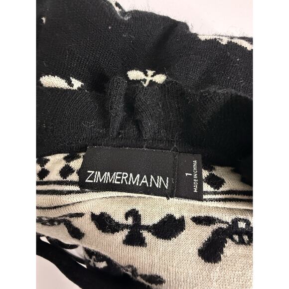 ZIMMERMANN Black White Wool Blend Knit Pullover Sweater US 1 Hunting Old Money - Picture 7 of 7
